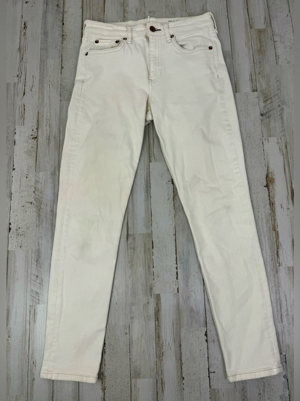 Rag & Bone Jean Womens 27 (28x27) Cream Ankle Skinny Jeans Low Rise
